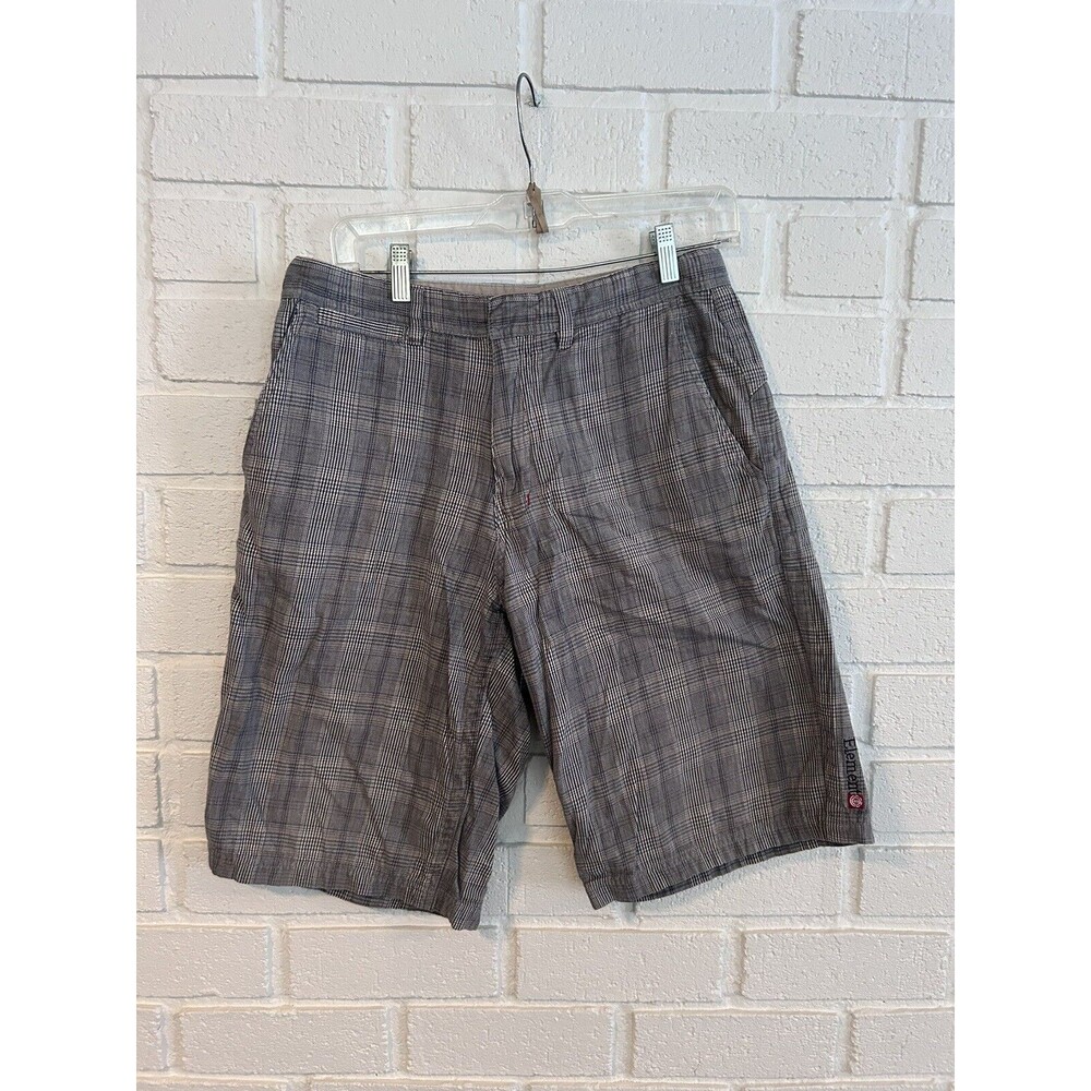 Element Men's Gray Plaid Shorts
